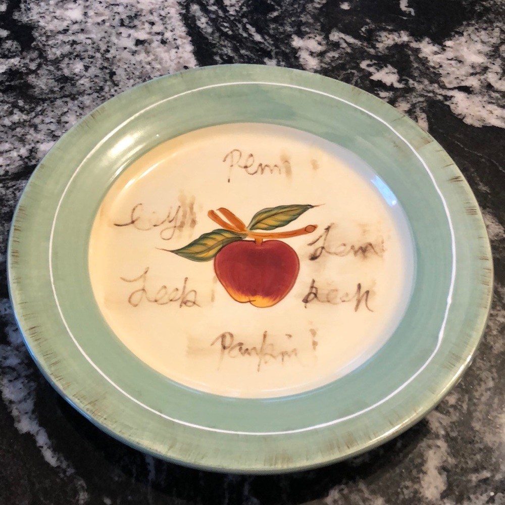 Baum Bros Style-Eyes “Fruit Writing” Apple salad plate